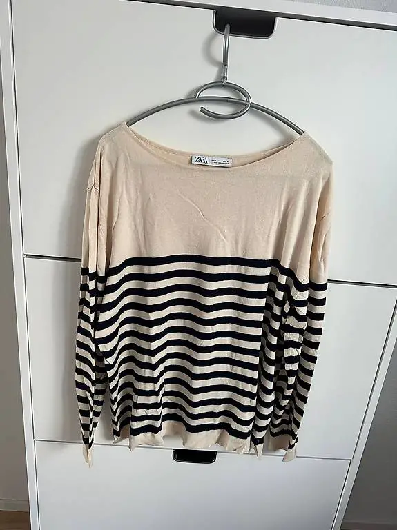 Zara Damenpullover beige gestreift Gr. XL