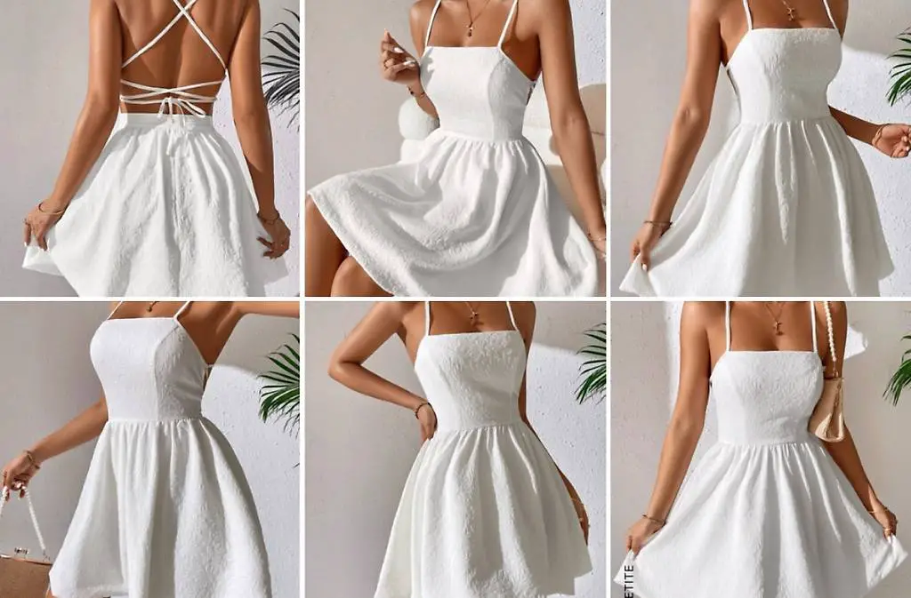 Modisch Sommer Kleid weisses Träger Gr. S Neu