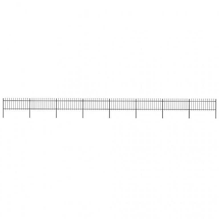 Gartenzaun mit Speerspitzen Stahl 13,6 x 0,8 m Schwarz