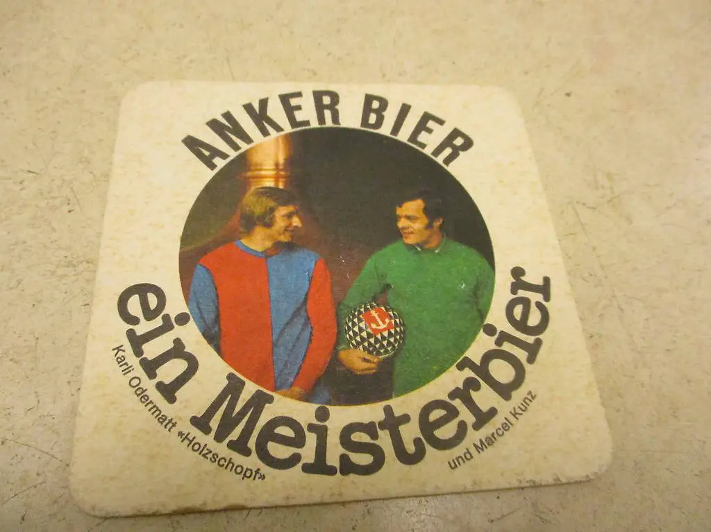 Bierdeckel Ankerbier Anker Bier FCB Karli Odermatt 1972