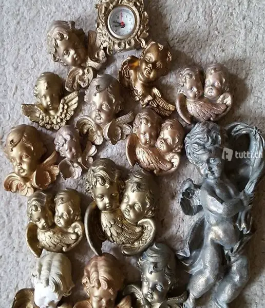 ENGEL/KÖPFE FÜR AN DIE WAND +UHR