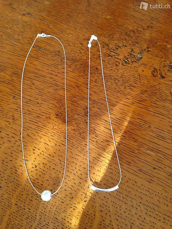 A vendre collier Argent 925 perle Argent brossé