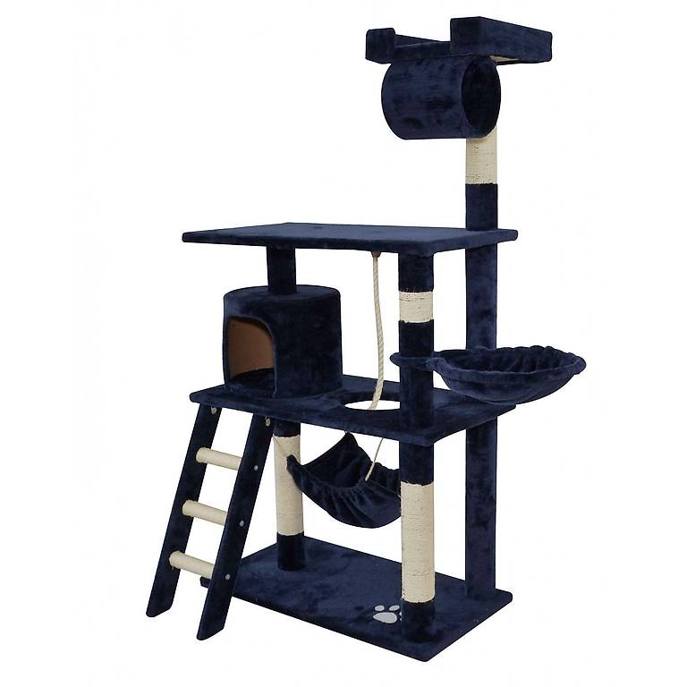 Katzenkratzbaum, blau (141 cm hoch)