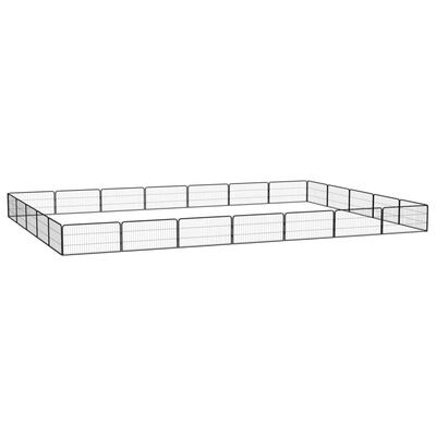  vidaXL 24-tlg. Hundelaufstall Schwarz 100x50cm Stahl