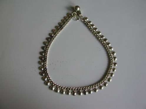 Chaine de pied ou chaîne de cheville "India" en argent 925