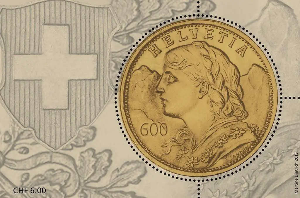 Sonderblock Briefmarke *Goldvreneli* limitierte Auflage