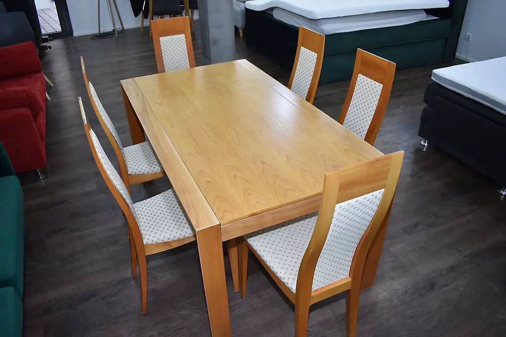 Tisch Auszugstisch Kirschbaum mit 6 Stühlen Kirschbaum