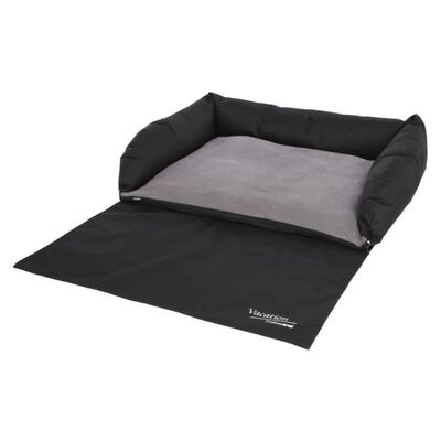 vidaXL Kerbl Auto-Hundebett 80x60 cm Grau und Schwarz