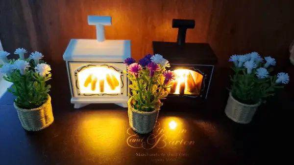 Petit Feu de cheminée pour maison de poupée