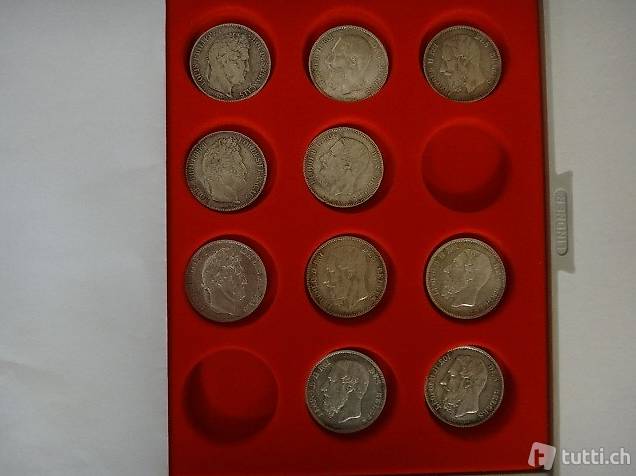 silbermünzen + 1833 - 1873 + frankreich + belgien
