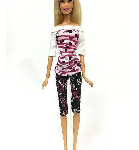 BARBIE HOSE & SHIRT BUNT INKL. 1 PAAR SCHUHE