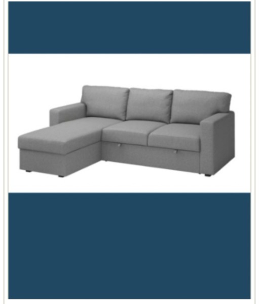 Bettsofa Ikea Barslöv grau