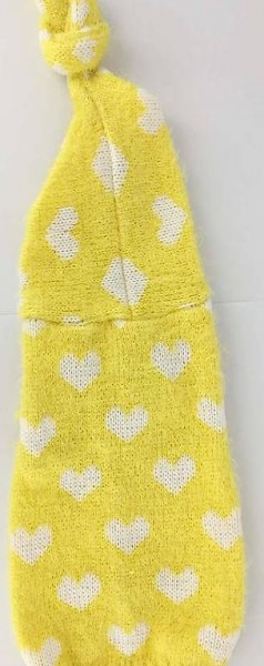  M+F Strickpulli ZITRONENHERZ für Chihuahua Gr.XS