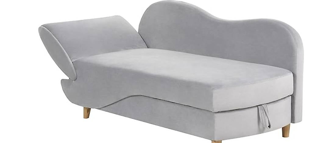 Chaiselongue Samtstoff grau linksseitig