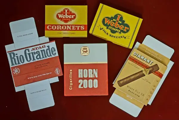 5 verschiedene NEUE antike Zigarrenschachteln (Zigarrenboxen)