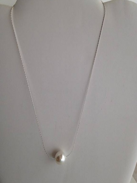 A vendre collier Argent 925 perle nacrée White Swarovski