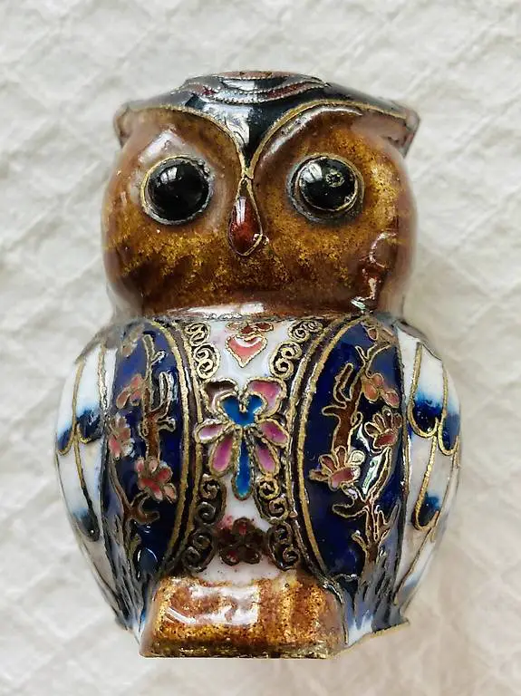 Eule mit Emaillebemalung