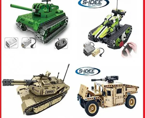  Diverse RC Bausteinfahrzeuge mit Fernsteuerung