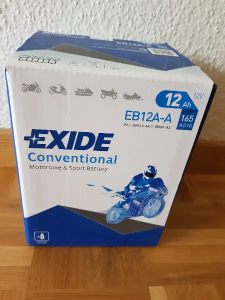 Motorradbatterie, Starterbatterie, Exide YB12A-A, neu