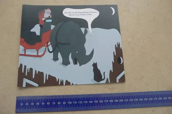 neun Weihnachtskarten Nashorn
