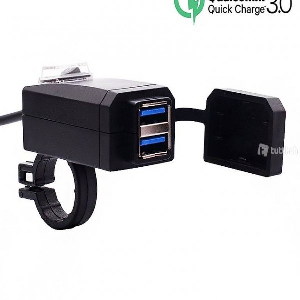  QC3.0 Dual USB Ladegerät Wasserdicht Für Motorrad Lenker
