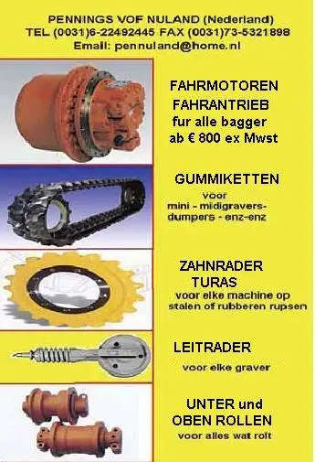 Kette, rolle, leitrad, turas, spannrad, fahrantrieb, bagger