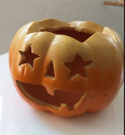 Kürbis, Windlicht, Terrakotta, Halloween