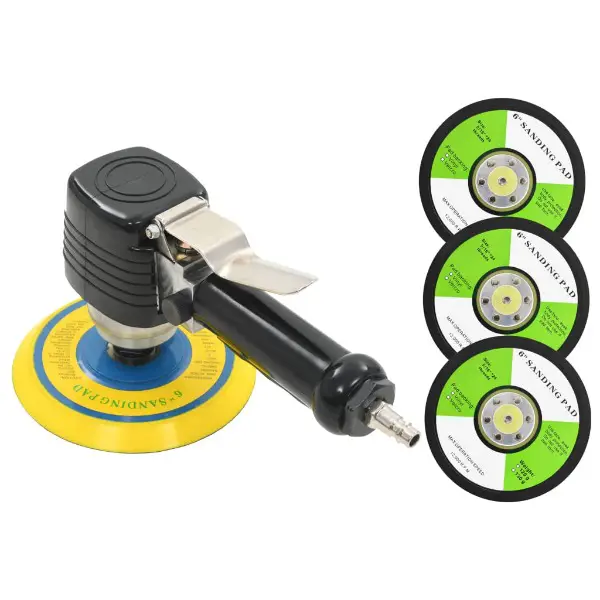  Druckluft-Schwingschleifer mit Griff und Schleifkissen 150..