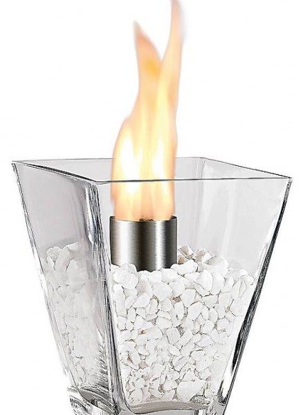  ioethanol Tischfeuer: Glas-Dekofeuer Agadir
