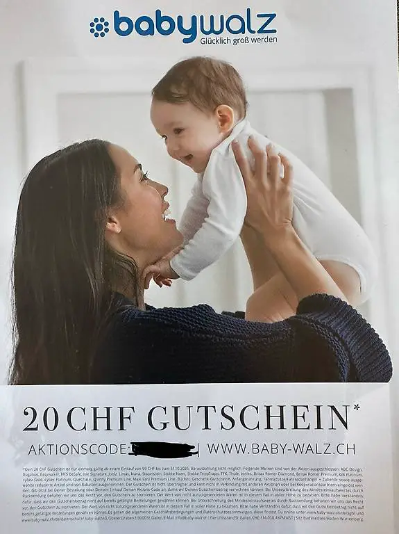 Gutschein Babywalz.ch / Baby Walz 20 CHF