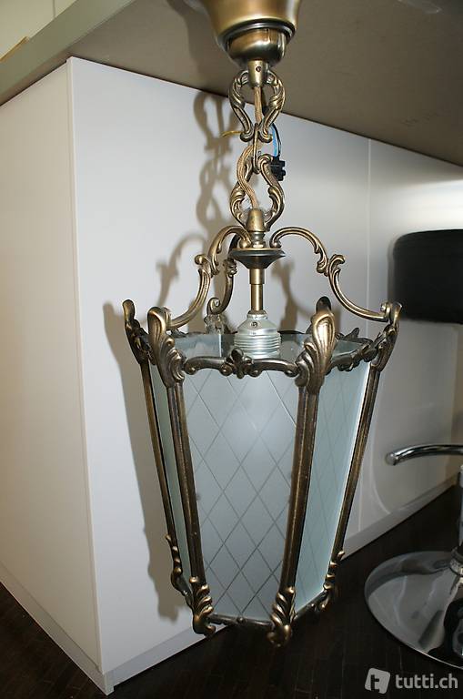 Sehr seltene Antike Messing Hängelampe.