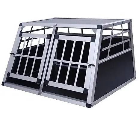 Hundebox Doppelbox Alu S schwarz