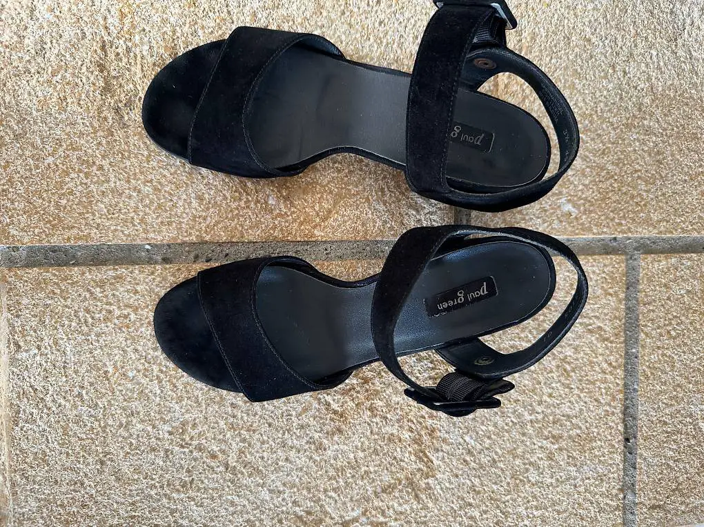 Wildledersandalen paul green, schwarz, Grösse 3 1/2