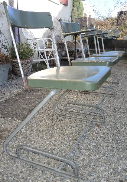 4 x Gartenstuhl antik Metall 50er Jahre vintage Stuhl