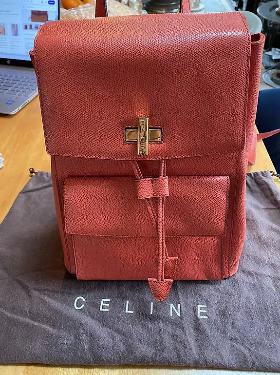 Original Vintage Celine Backpack Farbe coralle