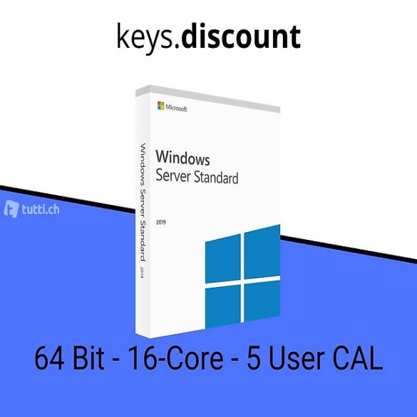  Windows Server 2019 Standard 16-Core / 5 User CAL