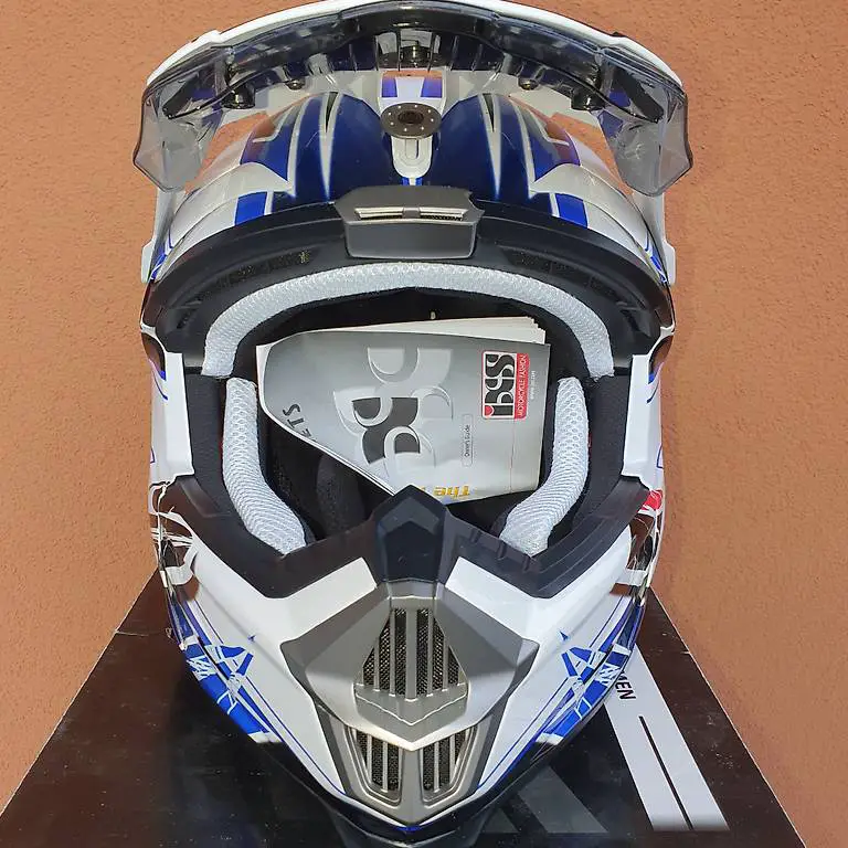 Motorradhelm Crosshelm IXS XL blau-weiss