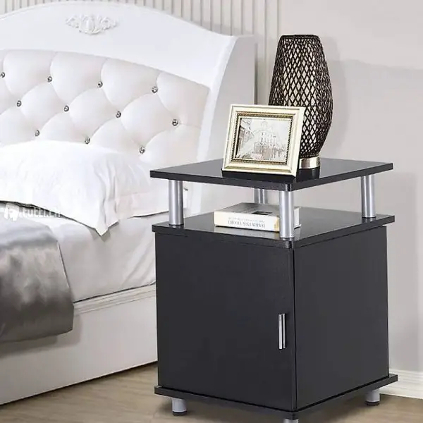  2X Nachttisch Kommode Nachtschrank mit Tür