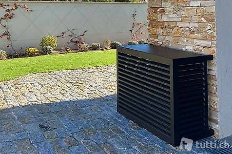  Schutzgehäuse Aluminium schwarz lackiert 900X450-600X680 mm