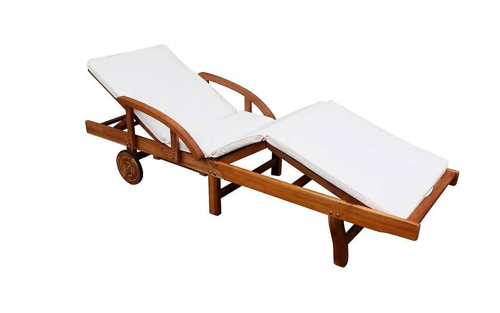 Sonnenliege mit Polster Massivholz Akazie