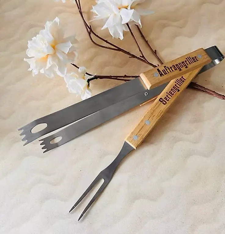 Grill-Set "Griller"? Zange & Gabel mit Gravur