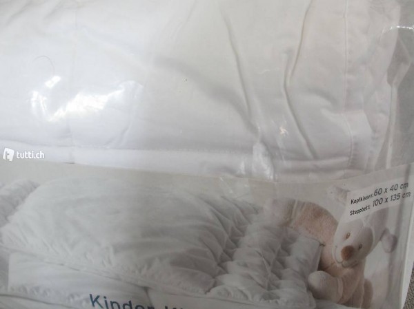 Steppdecke & Kissen für Kinderbett (70x140)