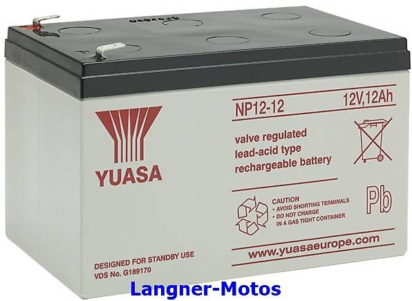 YUASA NP12-12 AGM Batterie / Bleiakku 12V 12Ah [151x98x97,5]