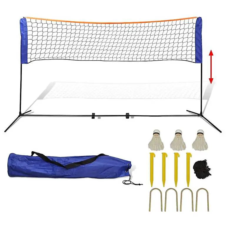 Badmintonnetz-Set mit Federbällen 500 x 155 cm