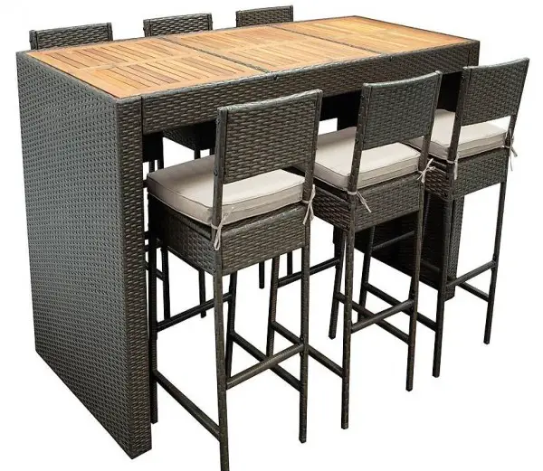  Barset 7-teilig Bartisch Stehtisch Barhocker Barstuhl SET