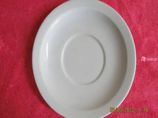 Unterteller, für Tassen weiss, Porzellan Langenthal