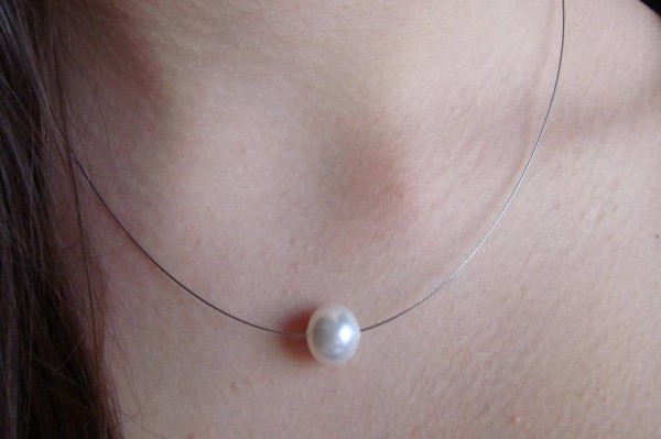 Tour de cou perle nacrée Swarovski