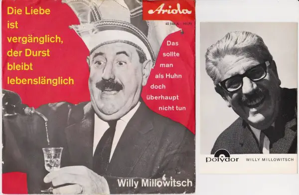 WILLY MILLOWITSCH - Single + Autogramm-Karte