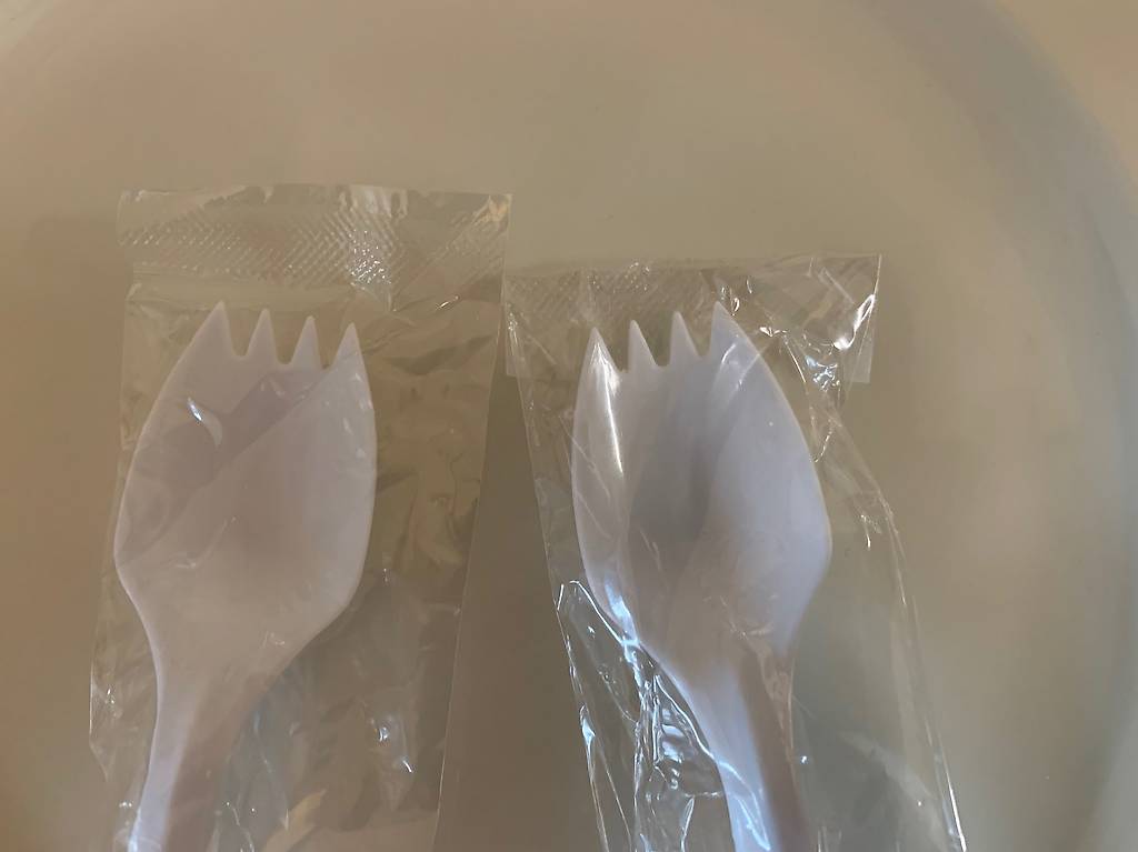 Camping Plastik Besteck Löffel und Gabel Spork 140 mm