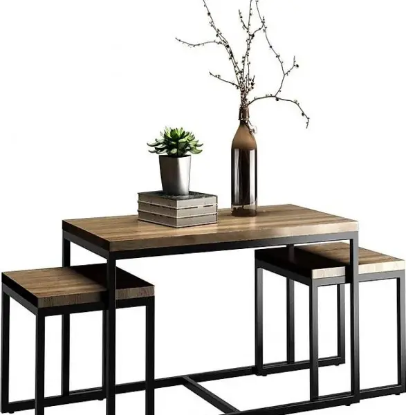  Beistelltisch 3er Set, Couchtisch Quadratisch, Satztisch